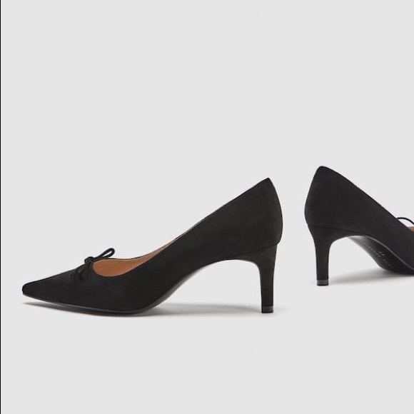 Zara black pump with bow NWT - Picture 4 of 5